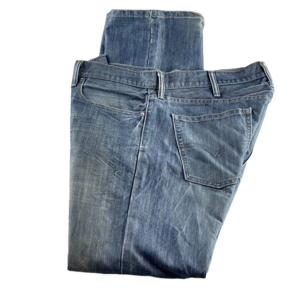 Levis Mens 569 Loose Straight Fit Jeans Size 44X34 Light Wash Denim